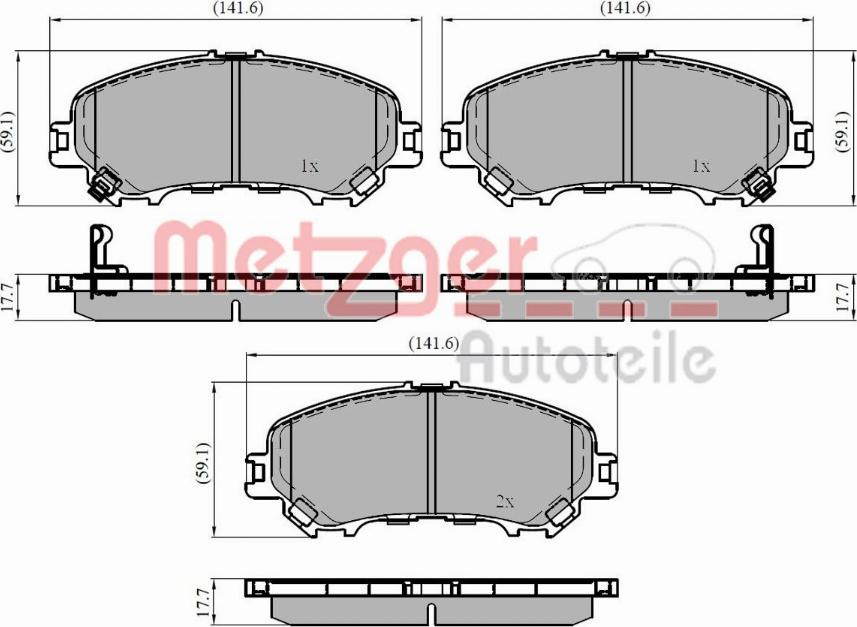 Metzger 1170835 - Kit pastiglie freno, Freno a disco autozon.pro