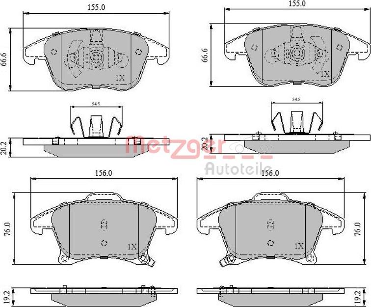 Metzger 1170837 - Kit pastiglie freno, Freno a disco autozon.pro