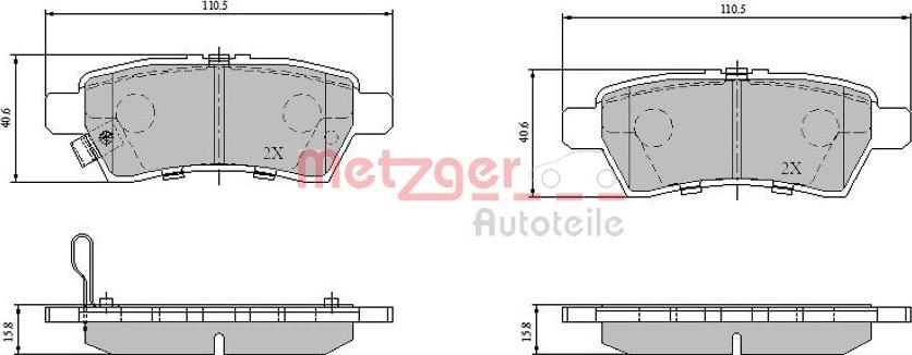 Metzger 1170825 - Kit pastiglie freno, Freno a disco autozon.pro