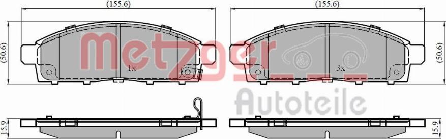 Metzger 1170820 - Kit pastiglie freno, Freno a disco autozon.pro