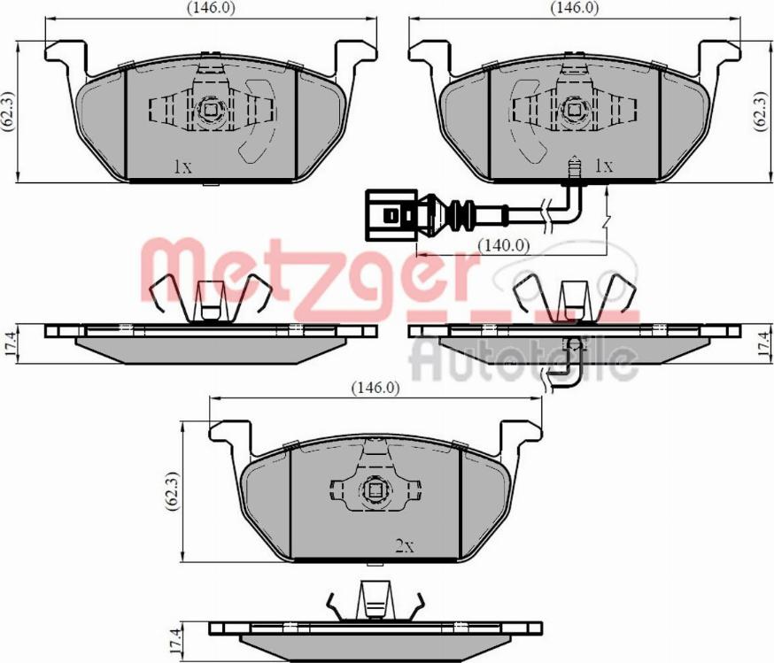 Metzger 1170828 - Kit pastiglie freno, Freno a disco autozon.pro