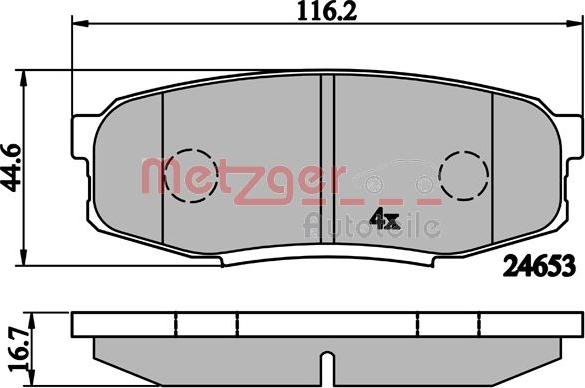 Metzger 1170875 - Kit pastiglie freno, Freno a disco autozon.pro