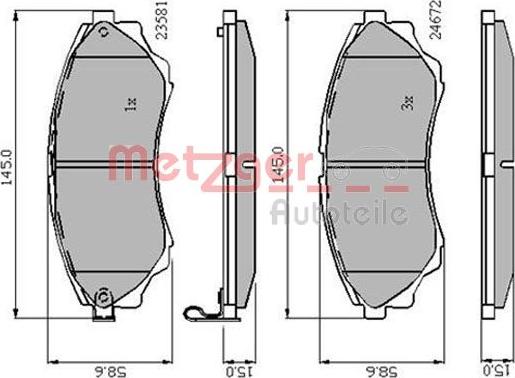 Metzger 1170876 - Kit pastiglie freno, Freno a disco autozon.pro