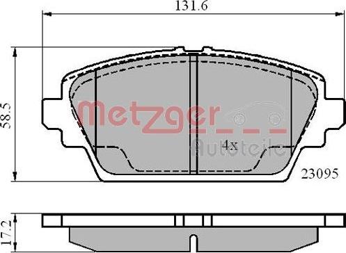 Metzger 1170870 - Kit pastiglie freno, Freno a disco autozon.pro