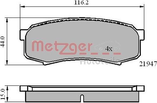 Metzger 1170871 - Kit pastiglie freno, Freno a disco autozon.pro