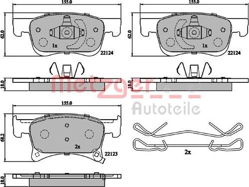 Metzger 1170878 - Kit pastiglie freno, Freno a disco autozon.pro