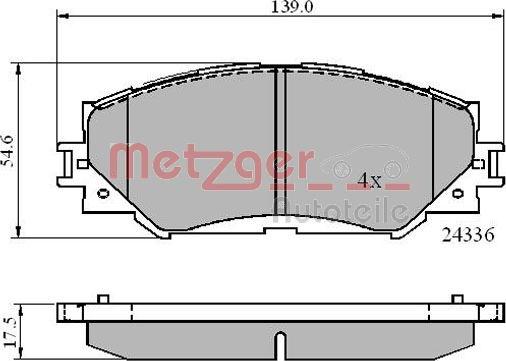 Metzger 1170873 - Kit pastiglie freno, Freno a disco autozon.pro