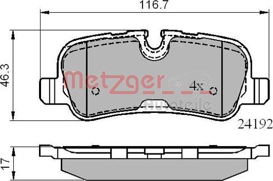 Metzger 1170877 - Kit pastiglie freno, Freno a disco autozon.pro