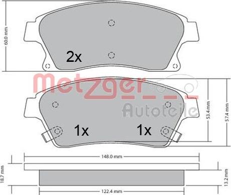 Metzger 1170393 - Kit pastiglie freno, Freno a disco autozon.pro