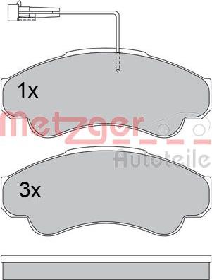 Metzger 1170344 - Kit pastiglie freno, Freno a disco autozon.pro