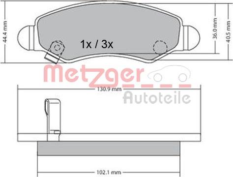 Metzger 1170340 - Kit pastiglie freno, Freno a disco autozon.pro