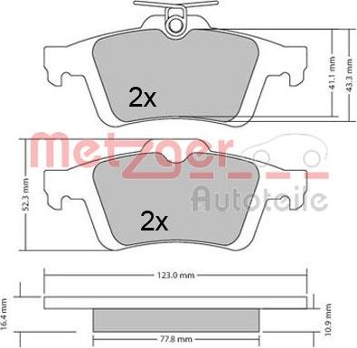 Metzger 1170343 - Kit pastiglie freno, Freno a disco autozon.pro