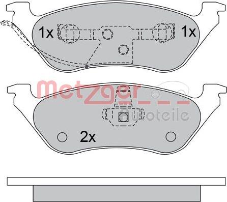 Metzger 1170355 - Kit pastiglie freno, Freno a disco autozon.pro