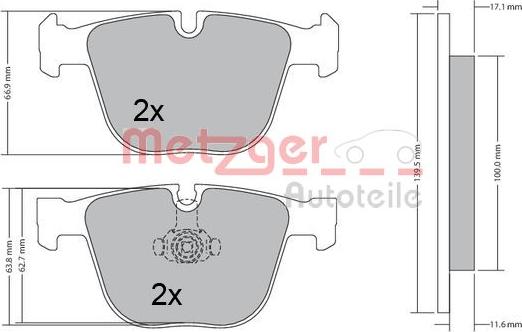 Metzger 1170356 - Kit pastiglie freno, Freno a disco autozon.pro