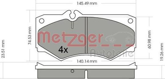 Metzger 1170351 - Kit pastiglie freno, Freno a disco autozon.pro