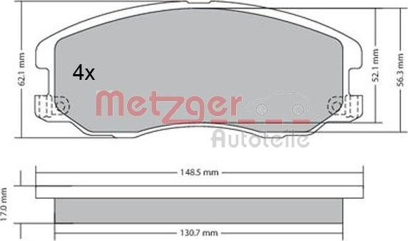 Metzger 1170358 - Kit pastiglie freno, Freno a disco autozon.pro