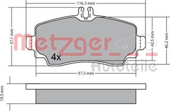 Metzger 1170353 - Kit pastiglie freno, Freno a disco autozon.pro