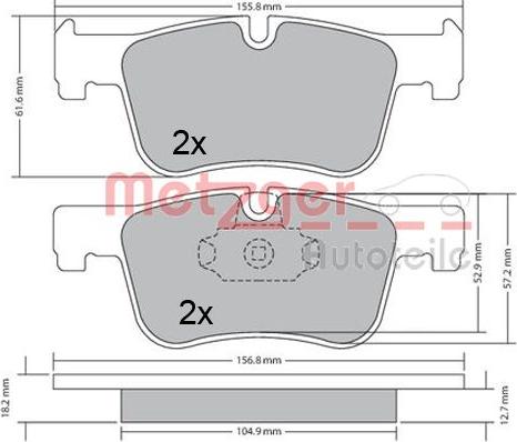 Metzger 1170369 - Kit pastiglie freno, Freno a disco autozon.pro