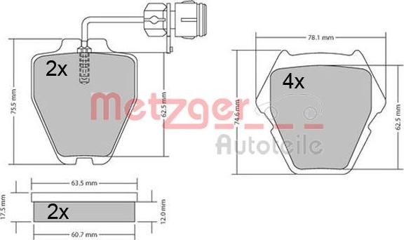 Metzger 1170364 - Kit pastiglie freno, Freno a disco autozon.pro