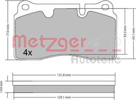 Metzger 1170366 - Kit pastiglie freno, Freno a disco autozon.pro