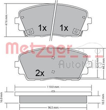 Metzger 1170361 - Kit pastiglie freno, Freno a disco autozon.pro