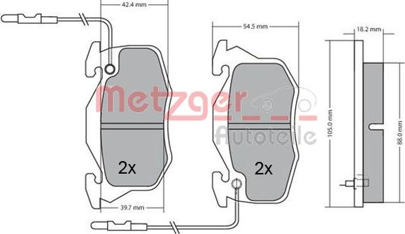 Metzger 1170309 - Kit pastiglie freno, Freno a disco autozon.pro