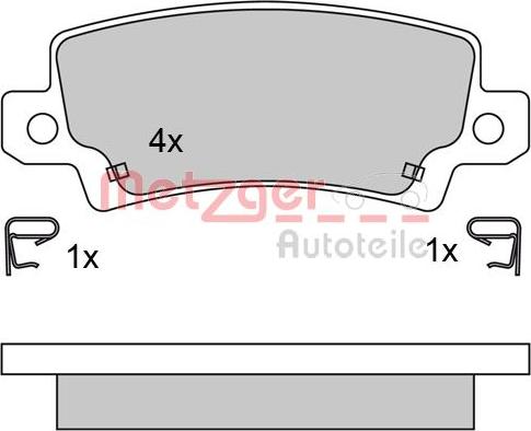 Metzger 1170304 - Kit pastiglie freno, Freno a disco autozon.pro