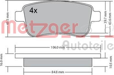 Metzger 1170300 - Kit pastiglie freno, Freno a disco autozon.pro