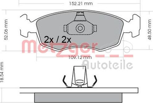 Metzger 1170308 - Kit pastiglie freno, Freno a disco autozon.pro