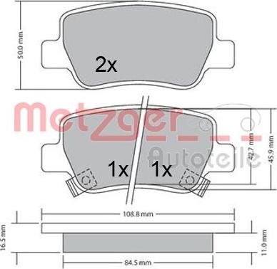 Metzger 1170307 - Kit pastiglie freno, Freno a disco autozon.pro