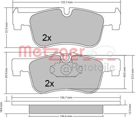 Metzger 1170314 - Kit pastiglie freno, Freno a disco autozon.pro