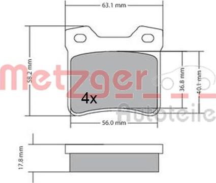 Metzger 1170310 - Kit pastiglie freno, Freno a disco autozon.pro