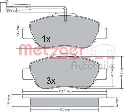 Metzger 1170382 - Kit pastiglie freno, Freno a disco autozon.pro