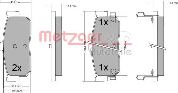 Metzger 1170387 - Kit pastiglie freno, Freno a disco autozon.pro