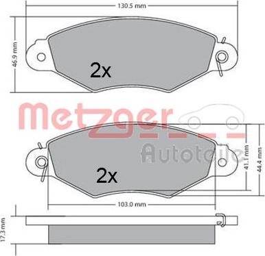 Metzger 1170330 - Kit pastiglie freno, Freno a disco autozon.pro