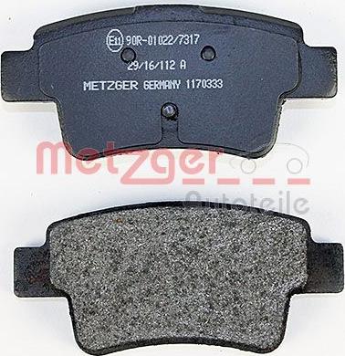 Metzger 1170333 - Kit pastiglie freno, Freno a disco autozon.pro