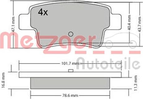 Metzger 1170333 - Kit pastiglie freno, Freno a disco autozon.pro