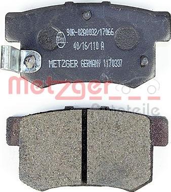 Metzger 1170337 - Kit pastiglie freno, Freno a disco autozon.pro