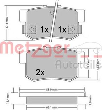 Metzger 1170337 - Kit pastiglie freno, Freno a disco autozon.pro