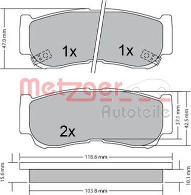 Metzger 1170325 - Kit pastiglie freno, Freno a disco autozon.pro