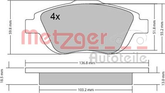 Metzger 1170326 - Kit pastiglie freno, Freno a disco autozon.pro