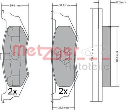 Metzger 1170320 - Kit pastiglie freno, Freno a disco autozon.pro