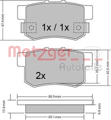 Metzger 1170328 - Kit pastiglie freno, Freno a disco autozon.pro