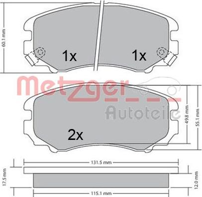 Metzger 1170379 - Kit pastiglie freno, Freno a disco autozon.pro