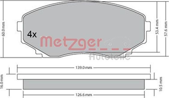 Metzger 1170375 - Kit pastiglie freno, Freno a disco autozon.pro