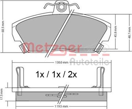 Metzger 1170372 - Kit pastiglie freno, Freno a disco autozon.pro