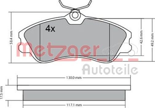 Metzger 1170377 - Kit pastiglie freno, Freno a disco autozon.pro