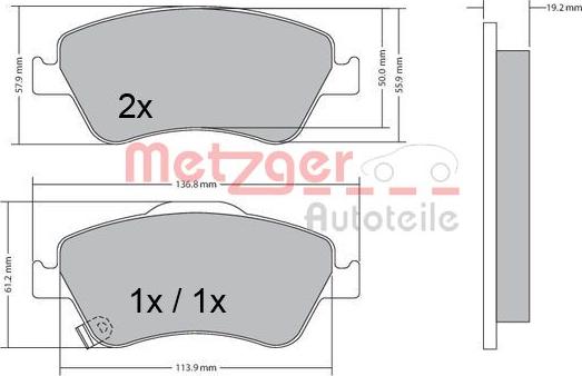 Metzger 1170299 - Kit pastiglie freno, Freno a disco autozon.pro