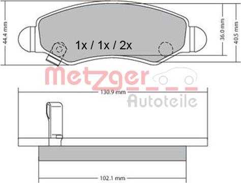 Metzger 1170295 - Kit pastiglie freno, Freno a disco autozon.pro