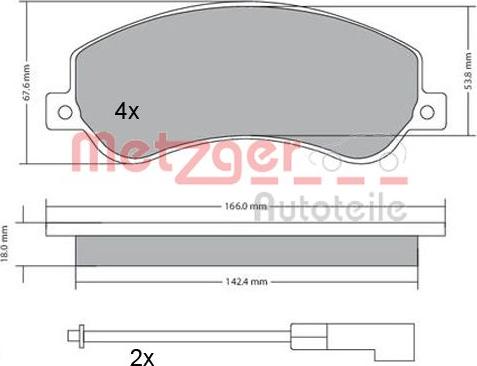 Metzger 1170290 - Kit pastiglie freno, Freno a disco autozon.pro